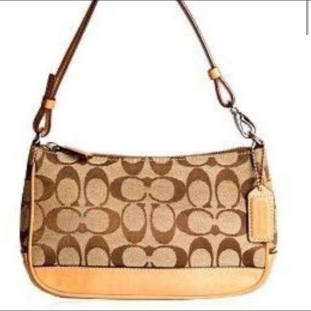 a brown colored coach bag it is about 4 years old